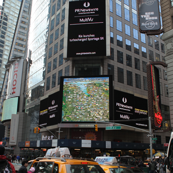 Times Square NYC Silicon Valley PR Newswire display